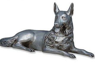 Wolf Laying 23-inch (Tongue Out Statue - 23-inch