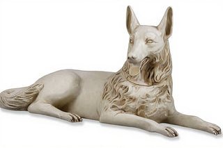 Wolf Laying 23-inch (Tongue Out Statue - 23-inch