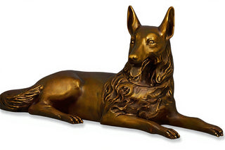 Wolf Laying 23-inch (Tongue Out Statue - 23-inch