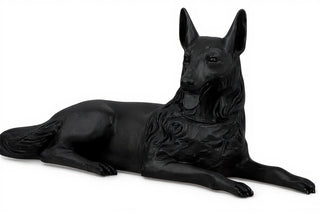Wolf Laying 23-inch (Tongue Out Statue - 23-inch