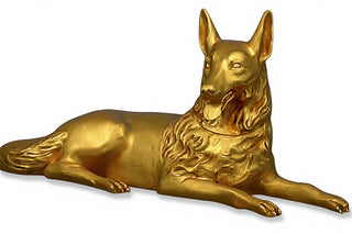Wolf Laying 23-inch (Tongue Out Statue - 23-inch