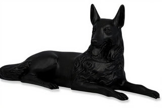 Wolf Laying 23-inch (Tongue Out Statue - 23-inch