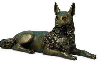 Wolf Laying 23-inch (Tongue Out Statue - 23-inch
