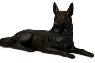 Wolf Laying 23-inch (Tongue Out Statue - 23-inch