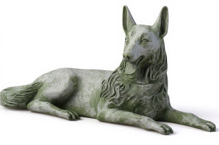Wolf Laying 23-inch (Tongue Out Statue - 23-inch