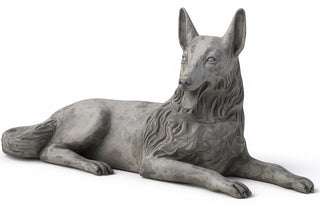 Wolf Laying 23-inch (Tongue Out Statue - 23-inch
