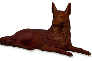 Wolf Laying 23-inch (Tongue Out Statue - 23-inch