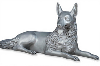 Wolf Laying 23-inch (Tongue Out Statue - 23-inch