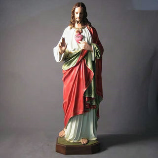 Sacred Heart (Hand Up) 52"-inch Statue - 52-inch - Realistic Color - Hand-Painted
