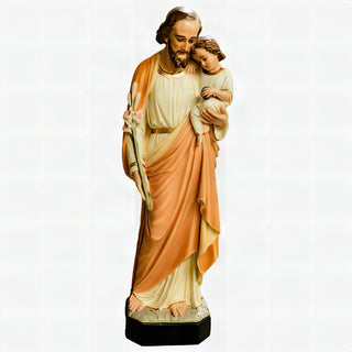 Saint Joseph with Child Statue - 36-inch - Realistic Color - Hand-Painted