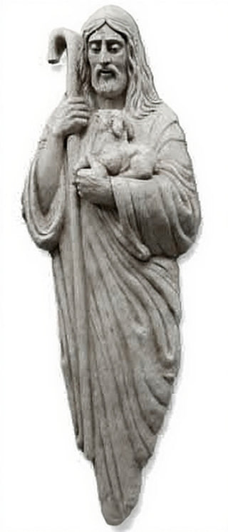 Good Shepherd with Lamb & Staf Statue - 66-inch