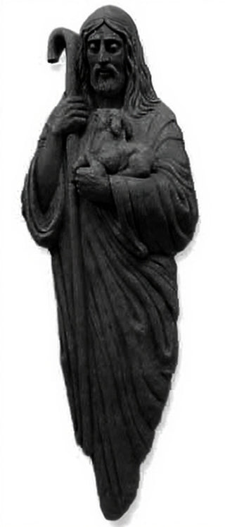 Good Shepherd with Lamb & Staf Statue - 66-inch