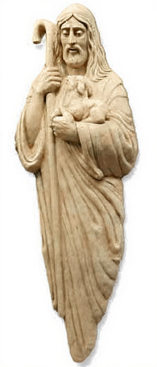 Good Shepherd with Lamb & Staf Statue - 66-inch