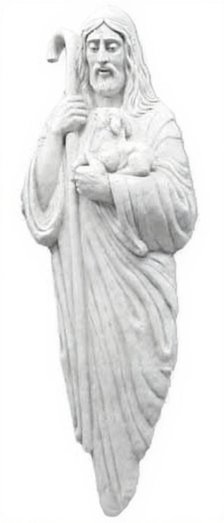 Good Shepherd with Lamb & Staf Statue - 66-inch