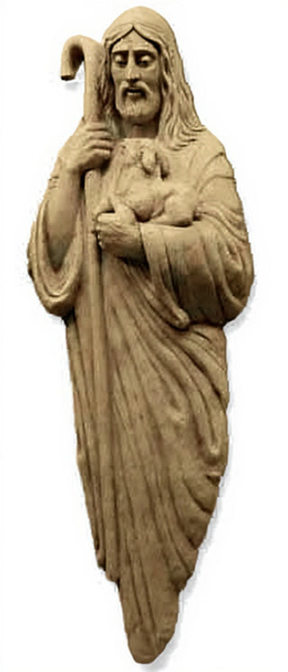 Good Shepherd with Lamb & Staf Statue - 66-inch