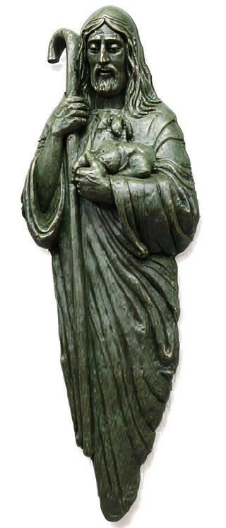 Good Shepherd with Lamb & Staf Statue - 66-inch