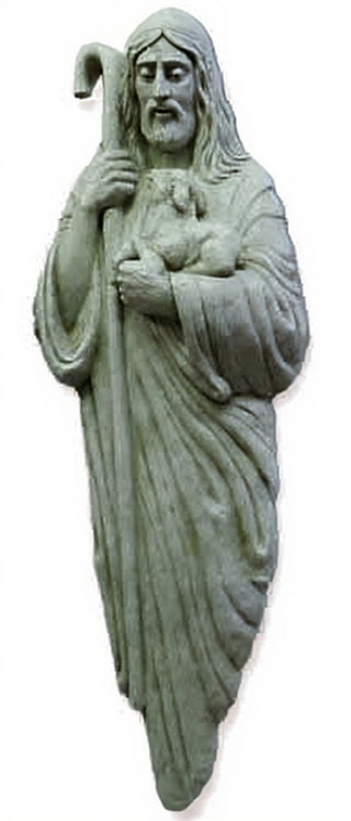 Good Shepherd with Lamb & Staf Statue - 66-inch