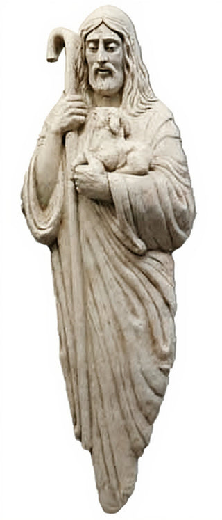 Good Shepherd with Lamb & Staf Statue - 66-inch