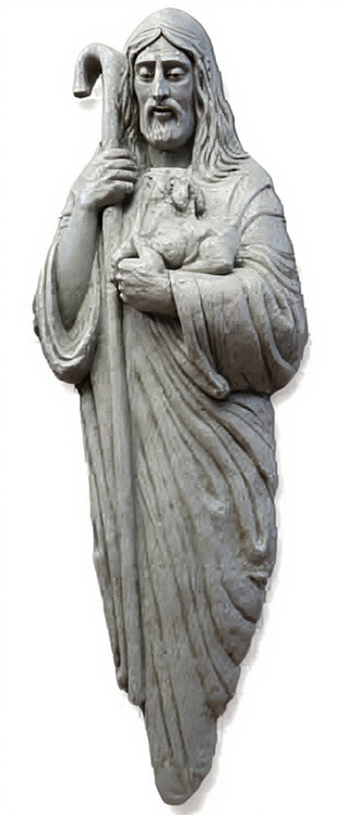 Good Shepherd with Lamb & Staf Statue - 66-inch