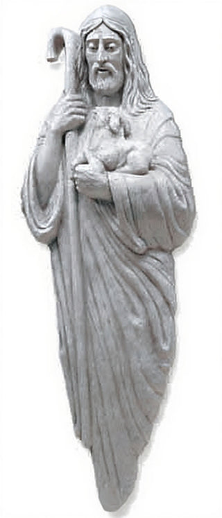 Good Shepherd with Lamb & Staf Statue - 66-inch