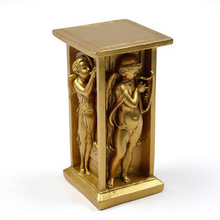 Della Robbia Cherub Pedestal - 24-inch — Antique Gold finish