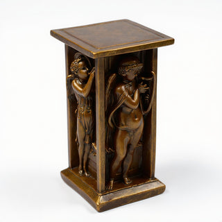 Della Robbia Cherub Pedestal - 24-inch — Bronze finish