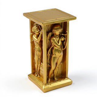 Della Robbia Cherub Pedestal - 24-inch — Deep Gold finish