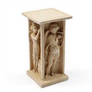 Della Robbia Cherub Pedestal - 24-inch — Dusted Sand finish