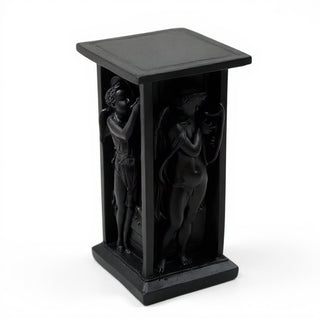 Della Robbia Cherub Pedestal - 24-inch — Flat Black finish
