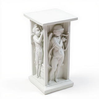 Della Robbia Cherub Pedestal - 24-inch — Flat White finish
