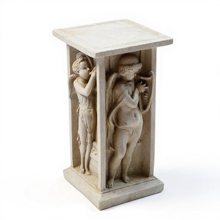 Della Robbia Cherub Pedestal - 24-inch — Museum Terracotta finish