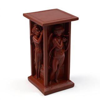 Della Robbia Cherub Pedestal - 24-inch — Rust finish