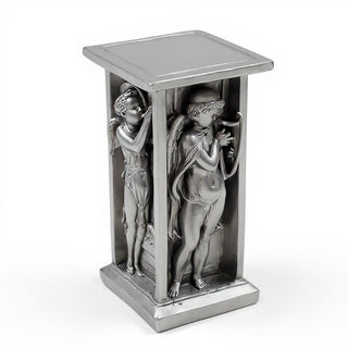 Della Robbia Cherub Pedestal - 24-inch — Silver finish