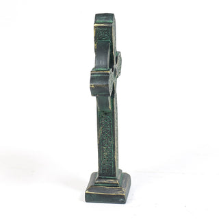 Tabletop Celtic cross with ringed design, 16 inches tall, fiberglass resin — alternate view