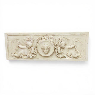 Victorian Cherub Wall Plaque — Antique White finish