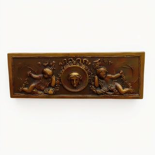 Victorian Cherub Wall Plaque — Bronze finish