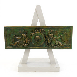 Victorian Cherub Wall Plaque — Green Bronze finish