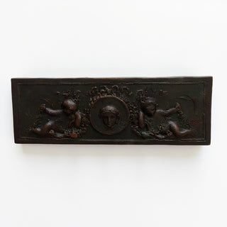 Victorian Cherub Wall Plaque — Iron finish