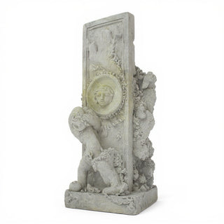 Victorian Cherub Wall Plaque — Limestone finish