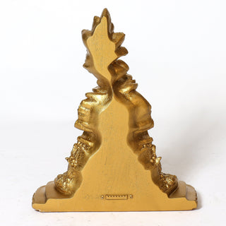 Fiberglass resin wall bracket with a plain architectural profile, mounted for displaying a statue or ornament — alternate view