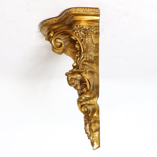 Fiberglass resin wall bracket with a plain architectural profile, mounted for displaying a statue or ornament — alternate view