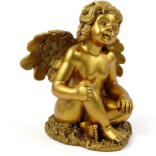 Short Haired Angel Statue - 20-inch — Antique Gold finish