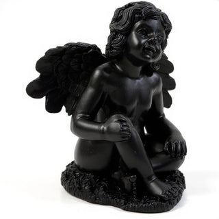 Short Haired Angel Statue - 20-inch — Dusted Black finish