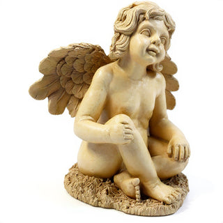Short Haired Angel Statue - 20-inch — Dusted Sand finish