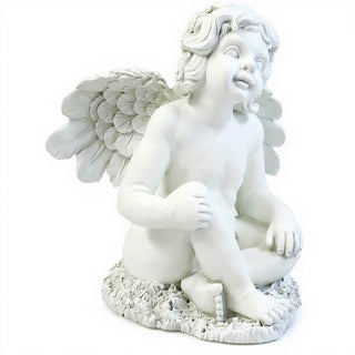 Short Haired Angel Statue - 20-inch — Flat White finish