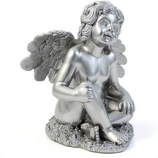 Short Haired Angel Statue - 20-inch — Silver finish