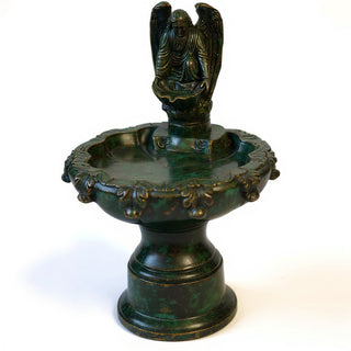 Fegana Angel Fountain, Style B - 42-inch — Green Bronze finish