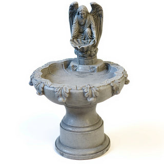 Fegana Angel Fountain, Style B - 42-inch — Old Stone finish