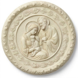 Holy Family Wall Plaque — Antique White finish