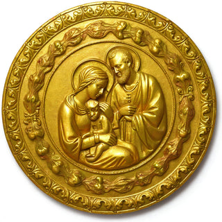 Holy Family Wall Plaque — Deep Gold finish